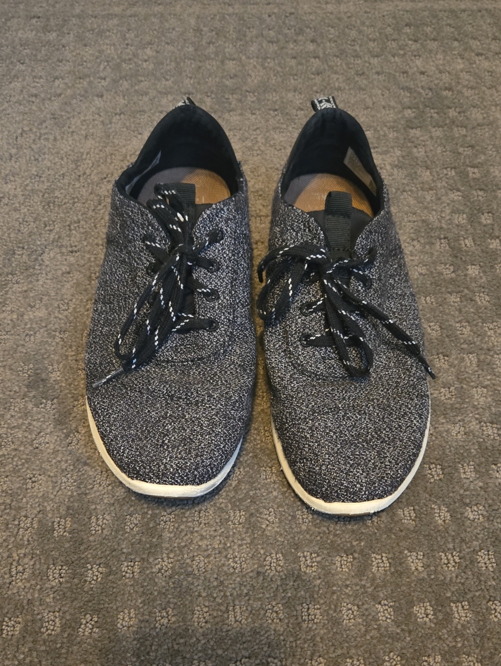 Tom's Cabrillo Women's Knit Lace-Up Casual Sneakers - Black/Grey 8